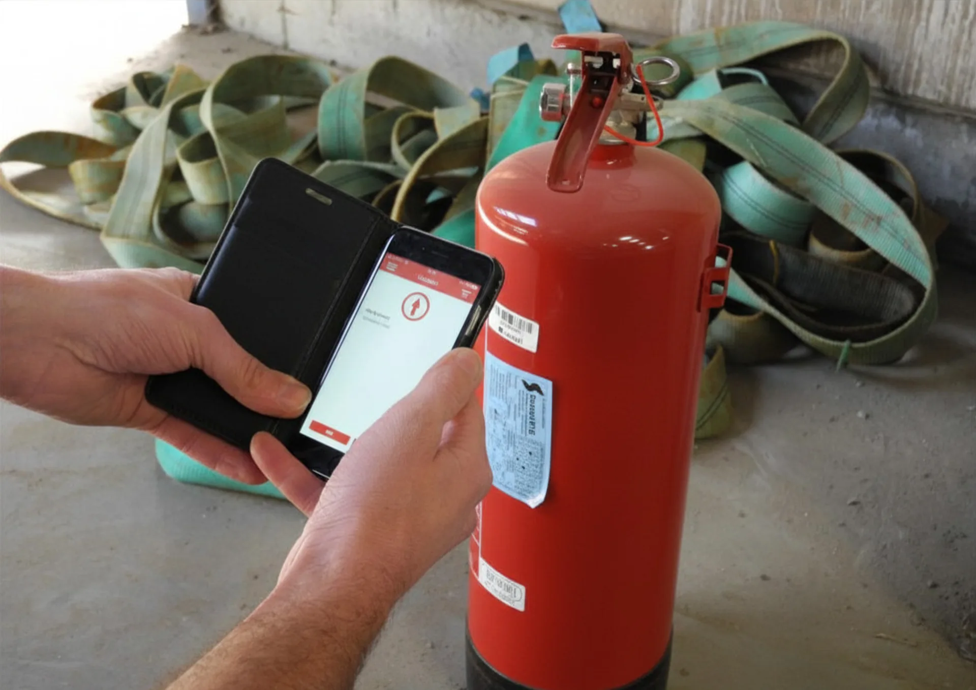 Brandblusser wordt geregistreerd met de MIRA-app