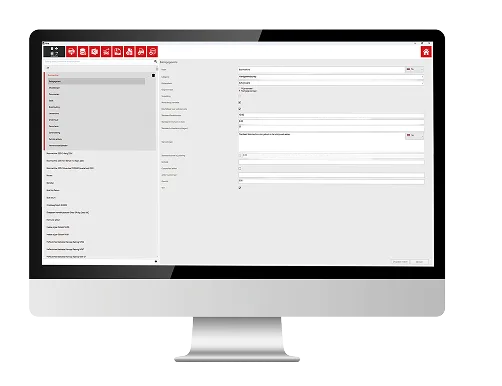 Desktopmonitor met instellingen in MIRA Software